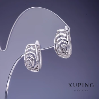 Серьги Xuping 16×9 мм «Розы» родий, ida55323