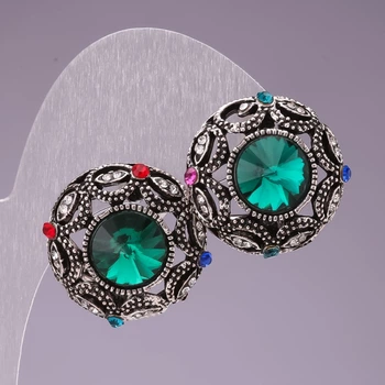 Сережки 2, 5 см коло зірка стрази кристал зелений, ida3644