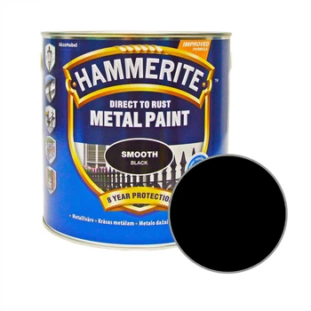Краска гладкая финишная декоративная Hammerite Metal Paints, 2,5 л, Черный, Глянцевый