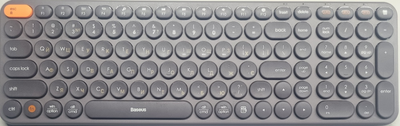 Безшумна бездротова (Bluetooth +2,4) клавіатура Baseus K01B - iOS, iPadOs, MacOS, Android (24707) UKR/ENG Grey (K01B-G)