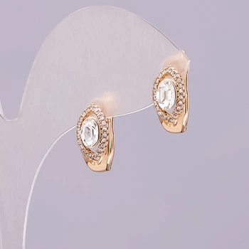 Серьги Xuping с кристаллами Swarovski белого цвета, диаметр 15×8 мм, позолота, ida55807