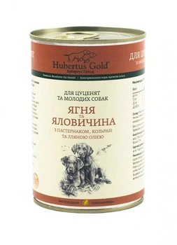 Консервы для собак Hubertus Gold (Хубертус Голд) Ягненок и Говядина с Пастернаком и Кольраби, 400 г