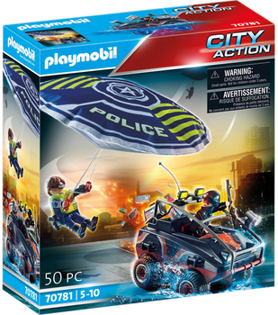 Ігровий набір фігурок Playmobil City Action Поліцейський парашут Погоня за амфібією (4008789707819)