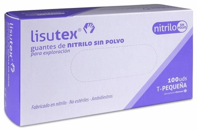 Rękawiczki medyczne Guantex Lisutex Nitrilo S-P T-G S 100 stz (8470001660602)