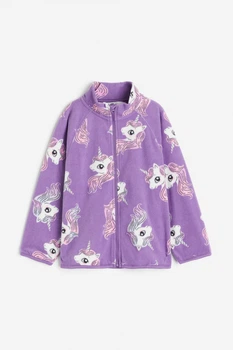 Толстовка флісова фіолетова принт Єдинорогів H&M 92см (400094239)