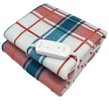 Электрическая простынь 60х130 см с подогревом односпальная Electric blanket, 2 года гарантии, в клеточку, арт.1058