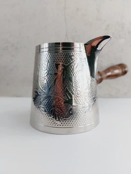 Турка-кавоварка Zarif Handicrafts з латуні з дерев'яною зйомною ручкою 200 мл (№55)