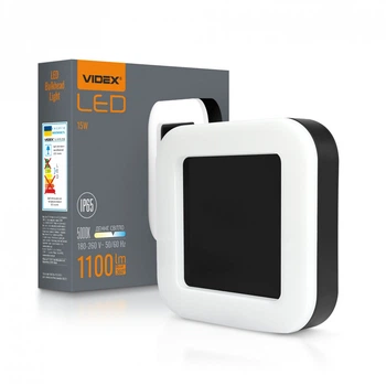 LED светильник ART IP65 квадрат VIDEX 15W 5000K Black