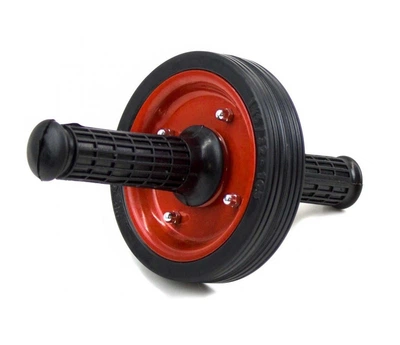 Ролик для пресса Power Roller одинарный металлический на подшипнике диаметр 14.5 см чёрный с красным