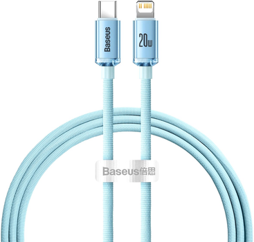 Kabel Baseus Crystal Shine Series Fast Charging Data Cable Type-C to IP 20W 1.2 m Sky Blue (CAJY001303)