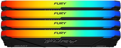 Pamięć RAM Kingston Fury DDR4-3200 131072MB PC4-25600 (Kit of 4x32768) Beast RGB 2Rx8 Black (KF432C16BB2AK4/128)