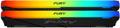 Pamięć RAM Kingston Fury DDR4-3600 32768MB PC4-28800 (Kit of 2x16384) Beast RGB 1Rx8 Black (KF436C18BB2AK2/32)