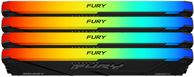 Оперативна пам'ять Kingston Fury DDR4-3600 32768MB PC4-28800 (Kit of 4x8192) Beast RGB 1Rx8 Black (KF436C17BB2AK4/32)