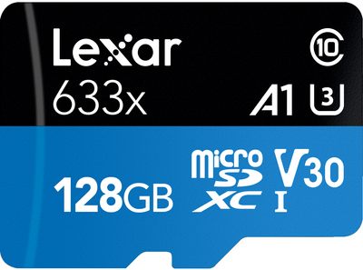 Карта пам'яті Lexar High-Performance 633x microSDXC 128GB Class 10 UHS-I A1 V30 U3 + SD адаптер (LSDMI128BB633A)