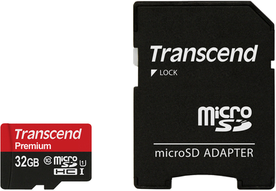 Karta pamięci Transcend MicroSDHC UHS-I 32 GB Class 10 + adapter SD (TS32GUSDU1)