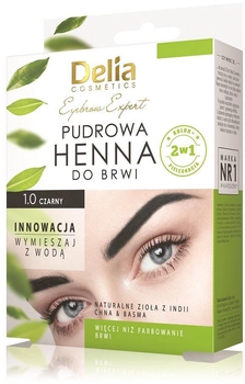 Henna do brwi Delia Eyebrow Expert pudrowa 1.0 Czerń 4 g (5901350488966)