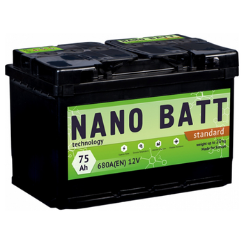 Акумулятор NANO BATT Standart - 75 + лівий (680 пуск)