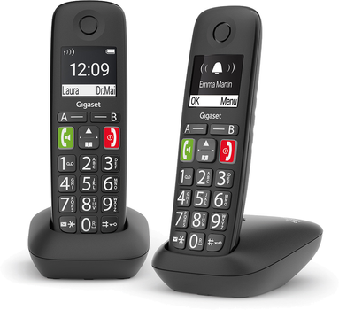 Телефон стаціонарний Gigaset E290 Duo Black (L36852-H2901-B101)