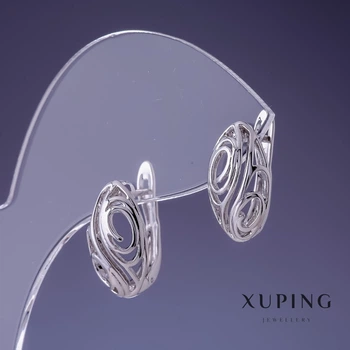 Серьги Xuping 16х9мм родий, ida55544