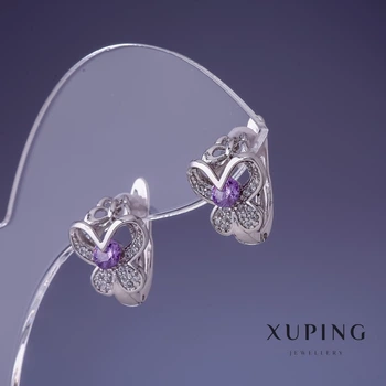 Серьги Xuping 15х11мм родий, ida56885