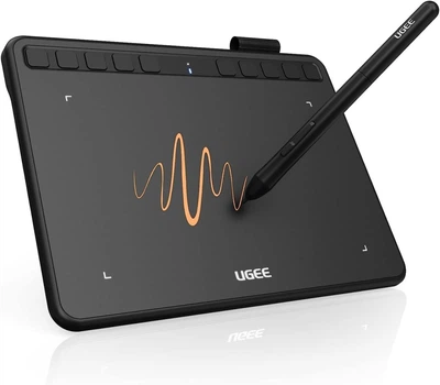 Графический планшет Ugee S640 для рисования с функцией наклона стилуса Black (YM1567)