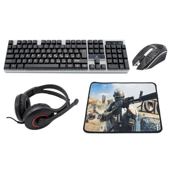 Игровой комплект 4 в 1 Jeqang JK-988 RGB (клавиатура + мышь + наушники + коврик)