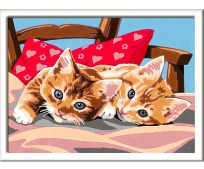 Malowanie po numerach Ravensburger CreArt Dwa słodkie kotki 18 x 24 cm (4005556289387)