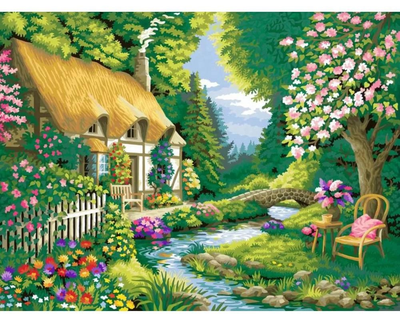 Картина за номерами Ravensburger CreArt Маленький будиночок біля річки 40 x 30 см (4005556201549)
