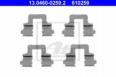 Комплектуючі колодки ATE 13046002592 Volkswagen Caddy, Scirocco, Golf, EOS, Tiguan, Passat, Touran, Jetta; Ауді A6, Allroad, A3, A4, TT; Seat Toledo 1K0615231B, 1K0615231