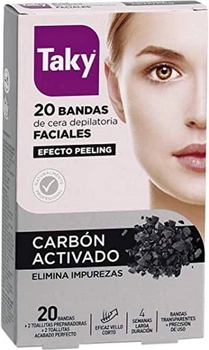 Woskowe paski Taky Carbon Activado Facial Wax Strips 20 szt (8411014101782)