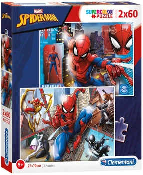 Набір пазлів Clementoni Super Kolor Spider-Man 27 x 19 см 2 x 60 деталей (8005125216086)