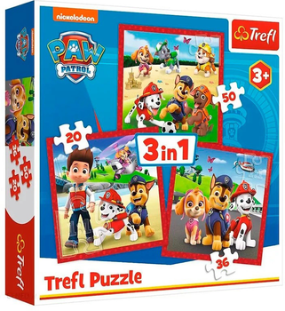 Zestaw puzzli Trefl Let's Have Fun Together Paw Patrol 3 x 106 elementów (5900511348675)