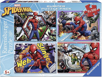 Набір пазлів Ravensburger Spider-Man 4 x 100 деталей (4005556069149)