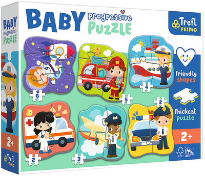 Zestaw puzzli Trefl Baby Progressive Zawody i transport 6 x 22 elementy (5900511440010)