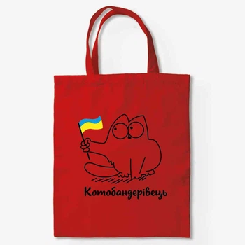 Сумка MD "Кіт бандерівець" 37х41 Червоний (MD-33-79-40-13)