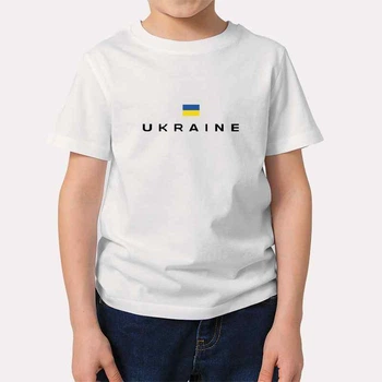 Футболка дитяча JHK "Ukraine прапор України" 140 см Білий (MD-30-1081-36-11)