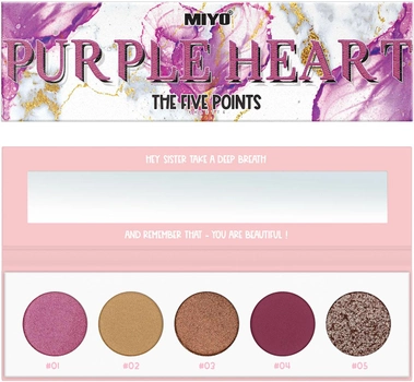 Палетка тіней для повік Miyo The Five Points Palette Purple Heart 6.5 г (5907510300024)