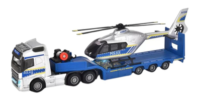 Ігровий набір Majorette Volvo Вантажівка та поліцейський вертоліт (3467452068861)