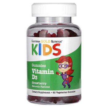 Вітамін D3, без желатину та глютена, California Gold Nutrition, 25 мкг (1000 МО), 90 жувальних таблеток