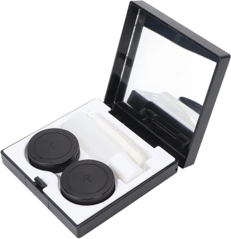 Контейнер для хранения контактных линз MOONBIFFY дорожный набор с пинцетом, флаконом для жидкости и футляром, черный (75407996)