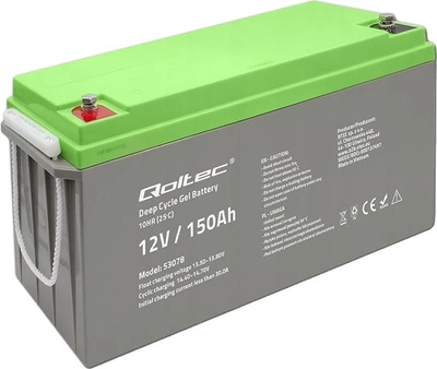 Akumulator Qoltec żelowy Deep Cycle 12V 150Ah 44.5kg 53078 (5901878530789)