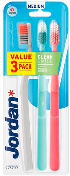 Набір зубних щіток Jordan Clean Smile Medium 3 шт (7046110071021)