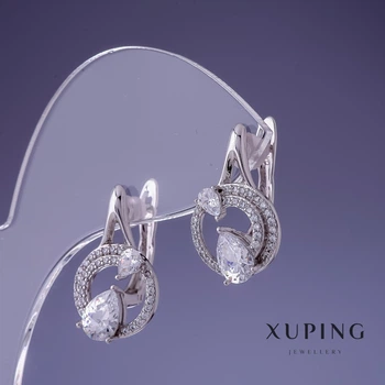 Сережки Xuping 20х12мм родій, ida55170