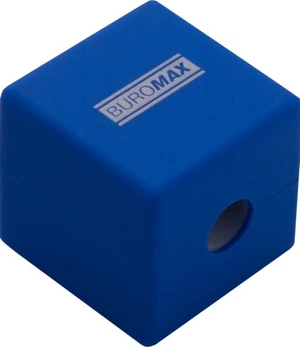 Точилка BUROMAX CUBE, RUBBER TOUCH, 1 отв., контейнер, пласт. корпус (BM.4757-b)