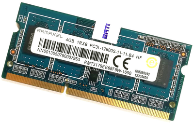 Модуль памяти SODIMM Ramaxel 4GB 1Rx8 PC3L-12800S-11-11-B4 DDR3L 1600Mhz (RMT3170EB68F9W-1600) Б/У