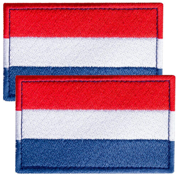 Набор шевронов 2 шт на липучке Флаг Нидерландов, вышитый патч нашивка 5х8 см (800029796) TM IDEIA
