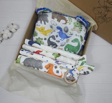 Набор пеленок для новорожденных a.l.babybox Дино Синий