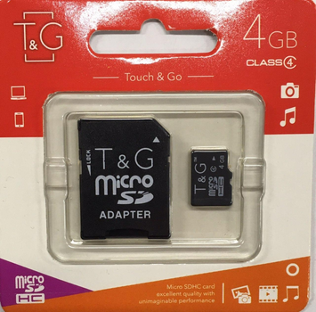Карта памяти micro SDHC 4Gb Class4 T&G SD адаптер (SH774407)