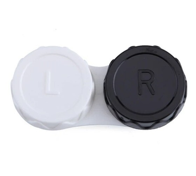 Пластиковий контейнер для зберігання і очищення контактних лінз, білий з чорним (75808702)