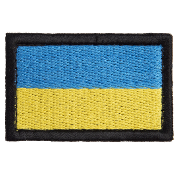 Шеврон нашивка на липучці Прапор Україні, вишитий патч 3,5х5,3 см